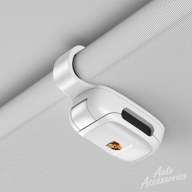 hbcr1 Car Glasses Clip Sun Visor Sunglasses Holder For Porsche Macan Panamera Cayenne Boxster Cayman 911 918 Pajun Car Eyeglasses Clip