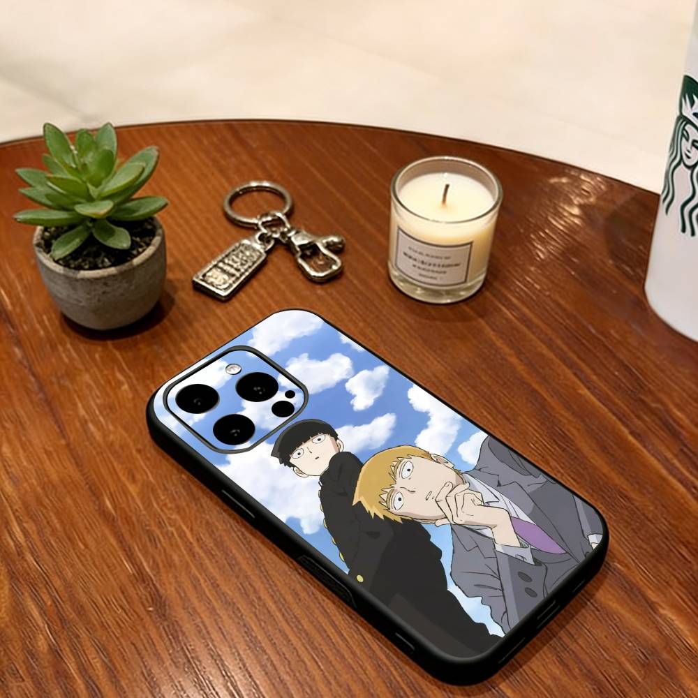 Mob Psycho 100 Phone Case For iPhone 17, 16,15,14,13,12,11 Plus,Pro Max, Others Soft Silicone Black Cover