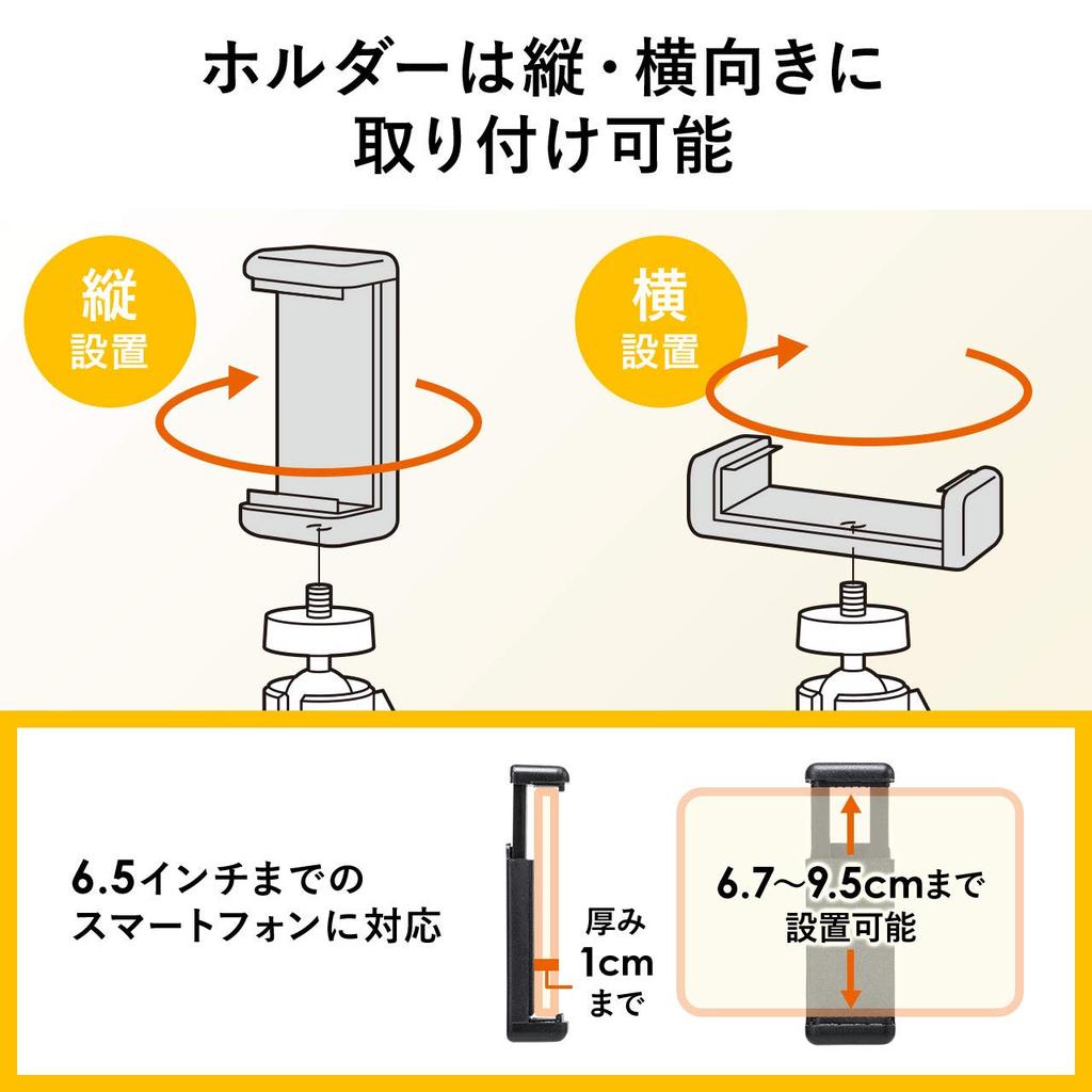 Sanwa Direct Overhead Shooting Stand for Webcams/Smartphones, Height and Angle Adjustable, 200-DGCAM028