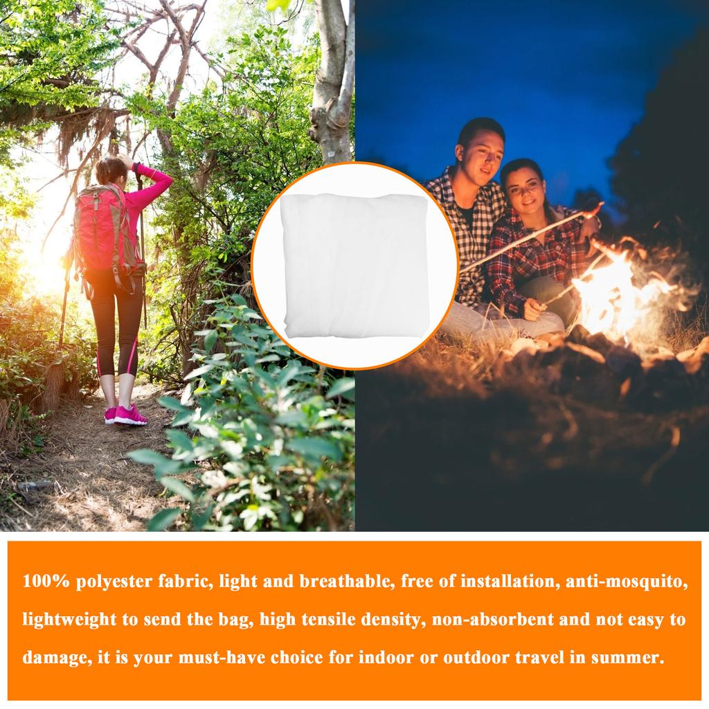 Moskitonett Baldakin Nett Mesh Hengende Dobbeltseng Kompakt Lettvekt Camping