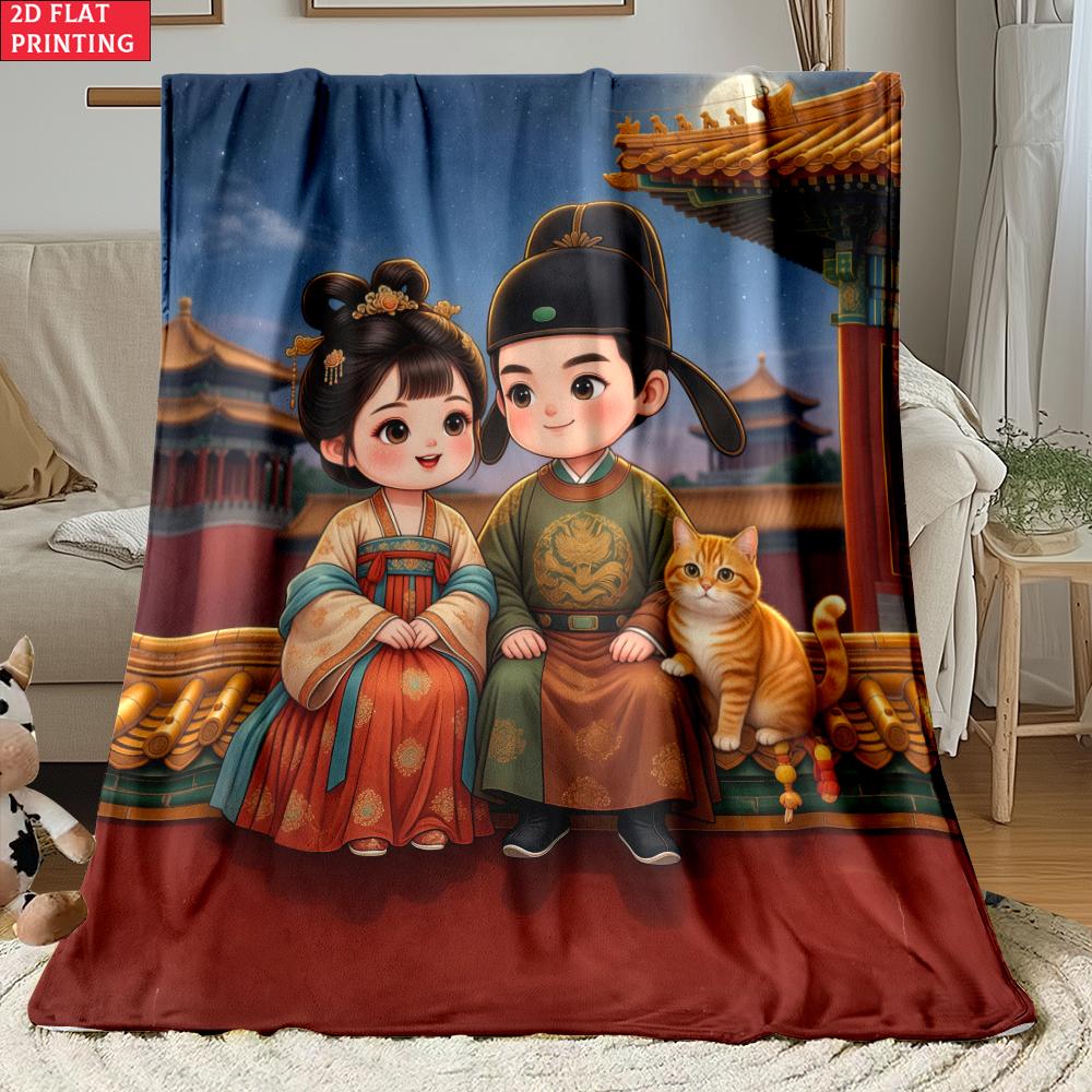 

Little Couple thin Flannel Blanket for Bedrooms,Living Rooms,Sofas Blankets,Lunch Breaks,Picnics,blankets fluffy blanket 130x150cm