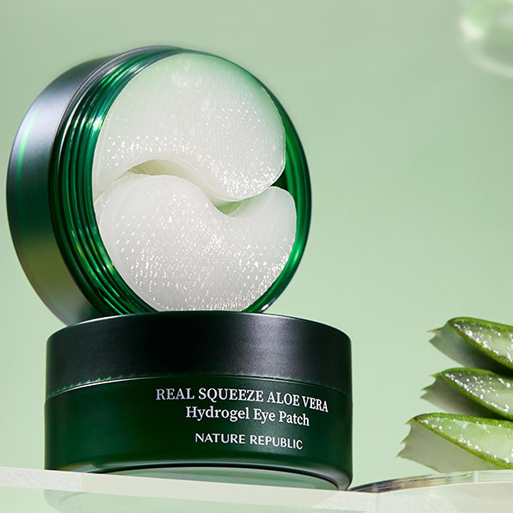 Nature Republic Real Squeeze Aloe Vera Hydrogel Augenpflaster (1 Packung / 60 Stück Pflaster)