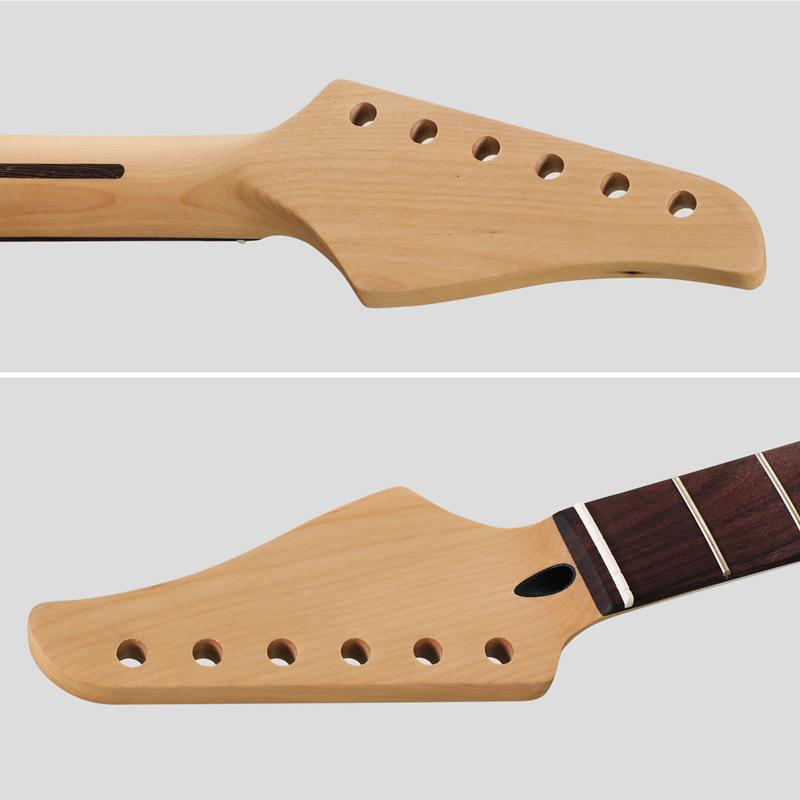 6-String Matte Maple Electric Guitar Neck with 22 Frets, Rosewood Fingerboard, and Bone Nut.