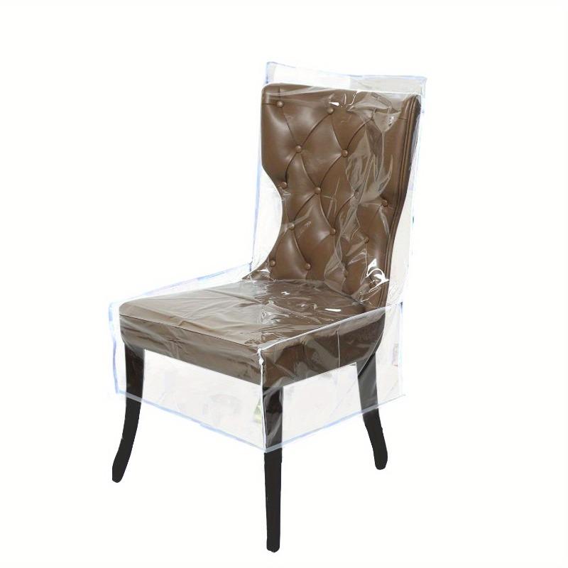 4/6/8pc Plastic Dining Chair Covers with Backrest PVC Transparent Chair Cover Quality Kitchen Protective Chair Covers Dust-Proof