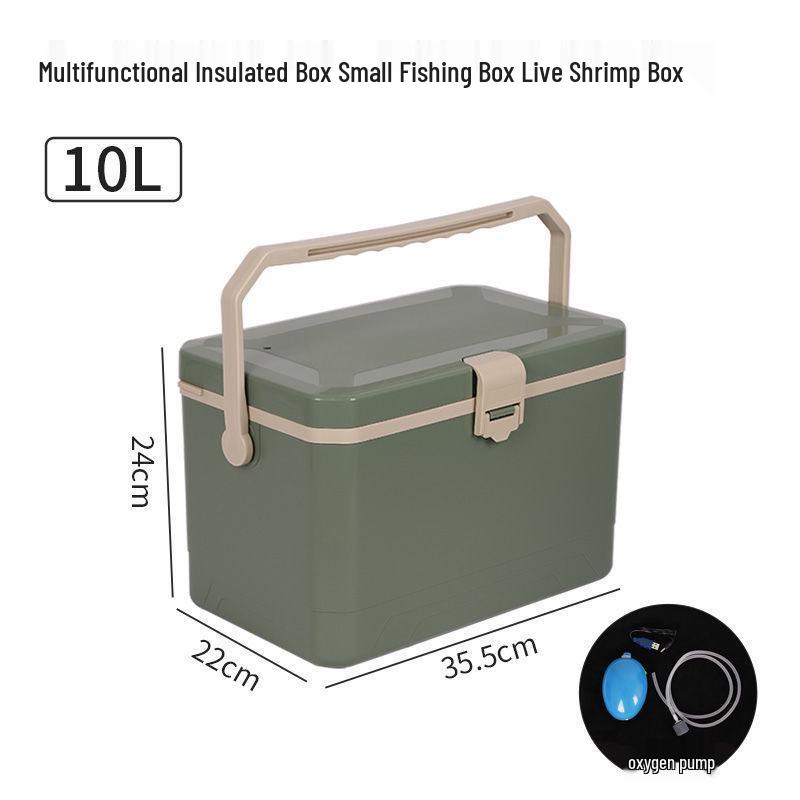 Sea Fishing Insulated Tackle Box with Oxygenator - Lightweight, Refrigerated, and Perfect for Live Shrimp.