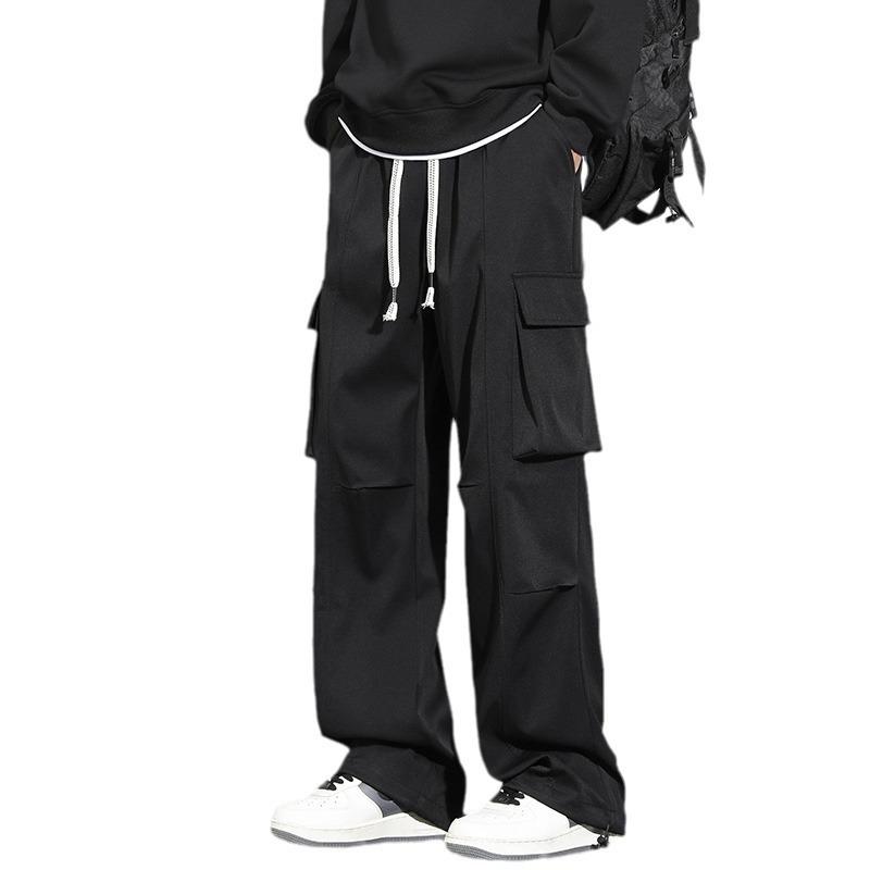 Outdoor spring and autumn new paratrooper shock pants men's loose straight wide-leg casual versatile trousers men