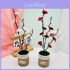 Artificial Chimonanthus Praecox Potted Plant With Fabric Pot For Decor Room