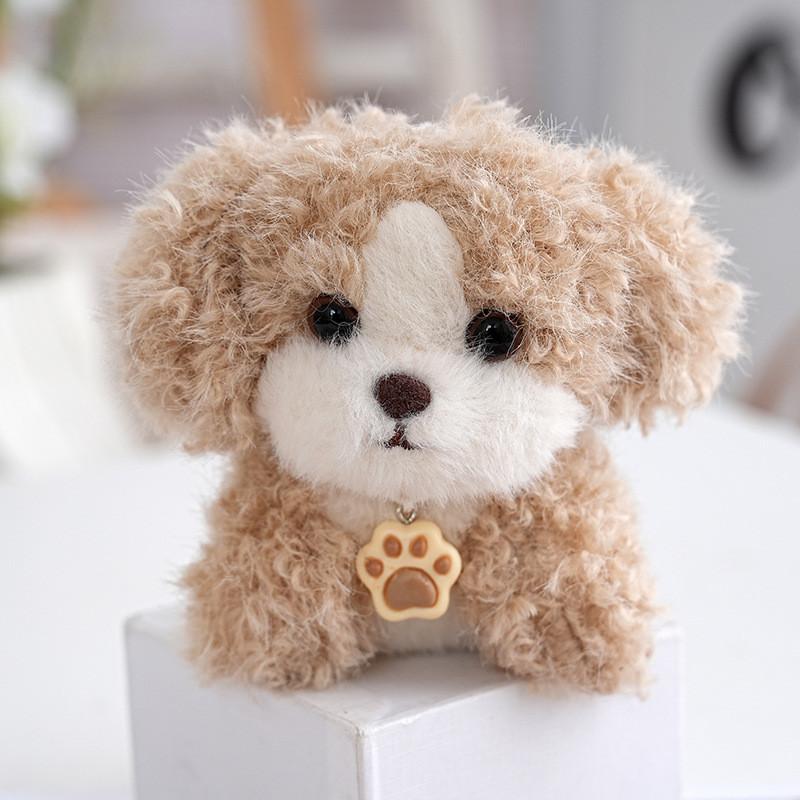 Plush Dog Keychain With Pp Cotton Filling For Gift And Bag Decoration
