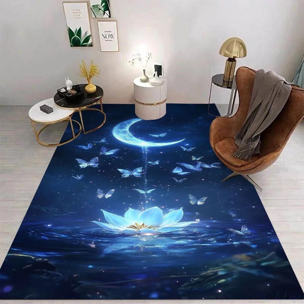 

Flower Carpet Cartoon Living Room Bedroom Kitchen Sofa Table Balcony Rug Non-slip Washable Mat Exquisite Home Ornaments 80x120cm