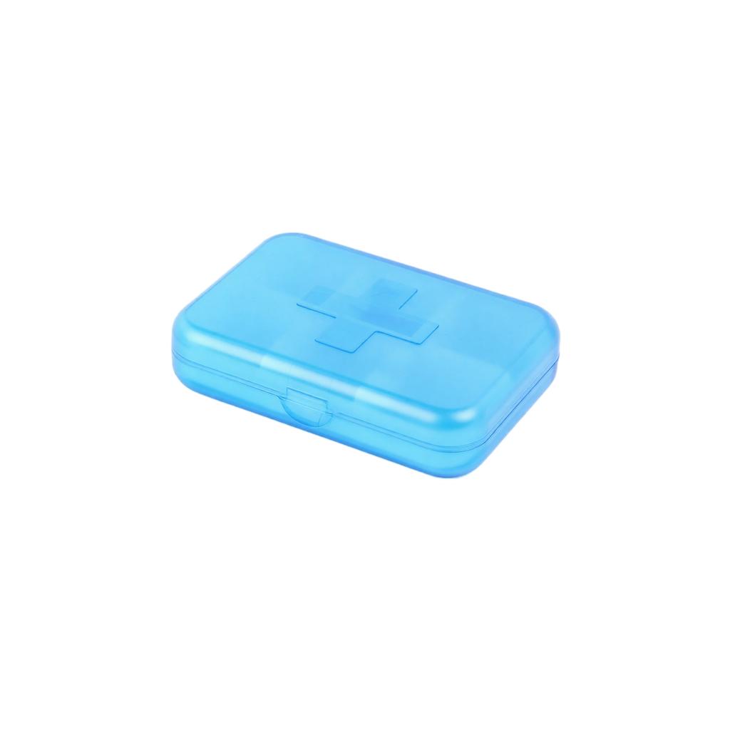 Portable Six Compartment Pill Organizer Travel Medicine Storage Box Rectangular Plastic Case for Daily Use