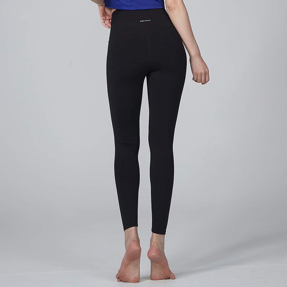 XEXYMIX Strečové jógové modelové černé dámské legíny, XP9156T, Střední,