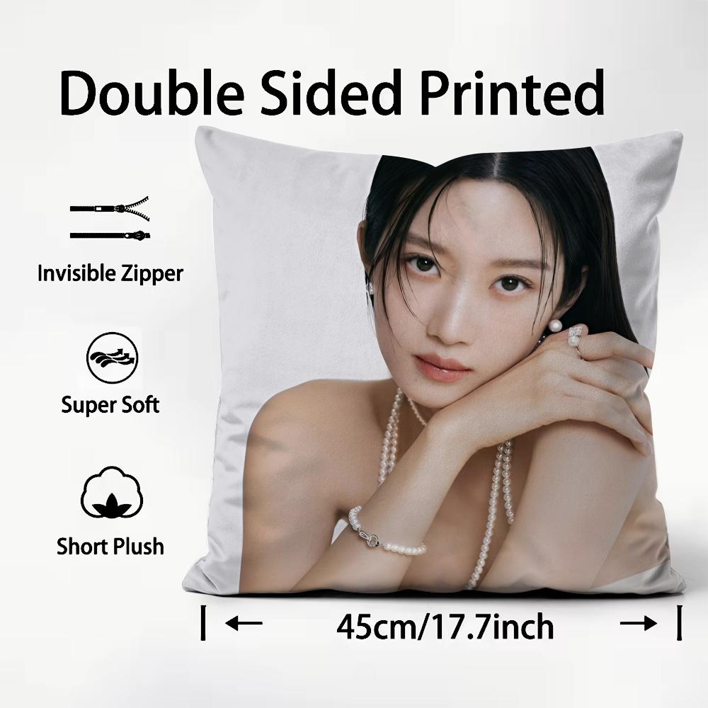 

1PC Kpop MMun Ka Young Cushion Cover Plush Fabric Soft DoubleSided Printed Sofa Warm Winter Home Child Gift Pillow Case 30X30cm