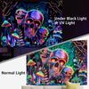 Amonercvita Blacklight Skull Tapestry Trippy Skeleton Wall Tapestries UV Reactive Neon Plants Trees Tapestries Aesthetic Galaxy Space Tapestry Wall