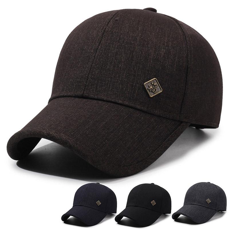 Polyester Baseball Cap For Middleaged Men With Sun Protection And Adjustable Fit For Spring And Fall