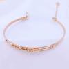 Rose Gold-Plated Purple Gold Jewelry European Fashion Simple And Smart Three-Layer Bracelet