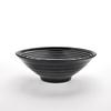 Pabei 9-inch Flat-Bottom Threaded Black Melamine Ramen Bowl