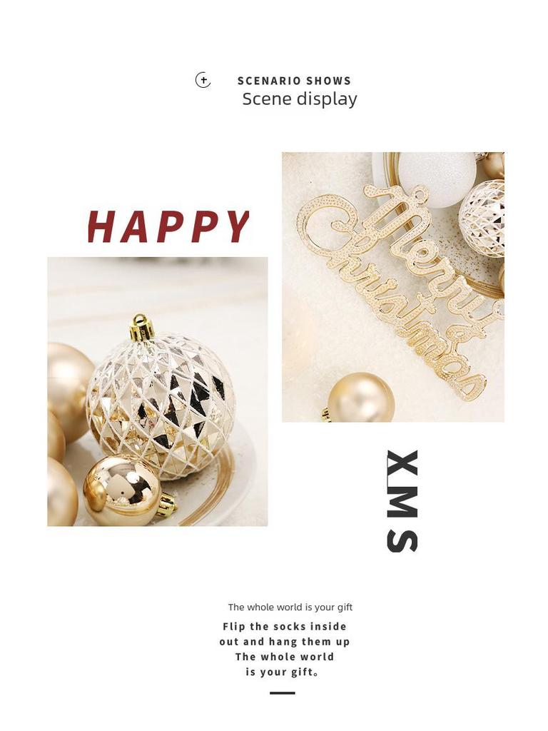 65-Piece Painted Christmas Ball Ornament Set for Tree Decorations