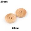 20PCS Natural Wood Tone Round Buttons 4 Holes Each for Sewing DIY Crafts and Garment Embellishment Lightweight and Ready to Use