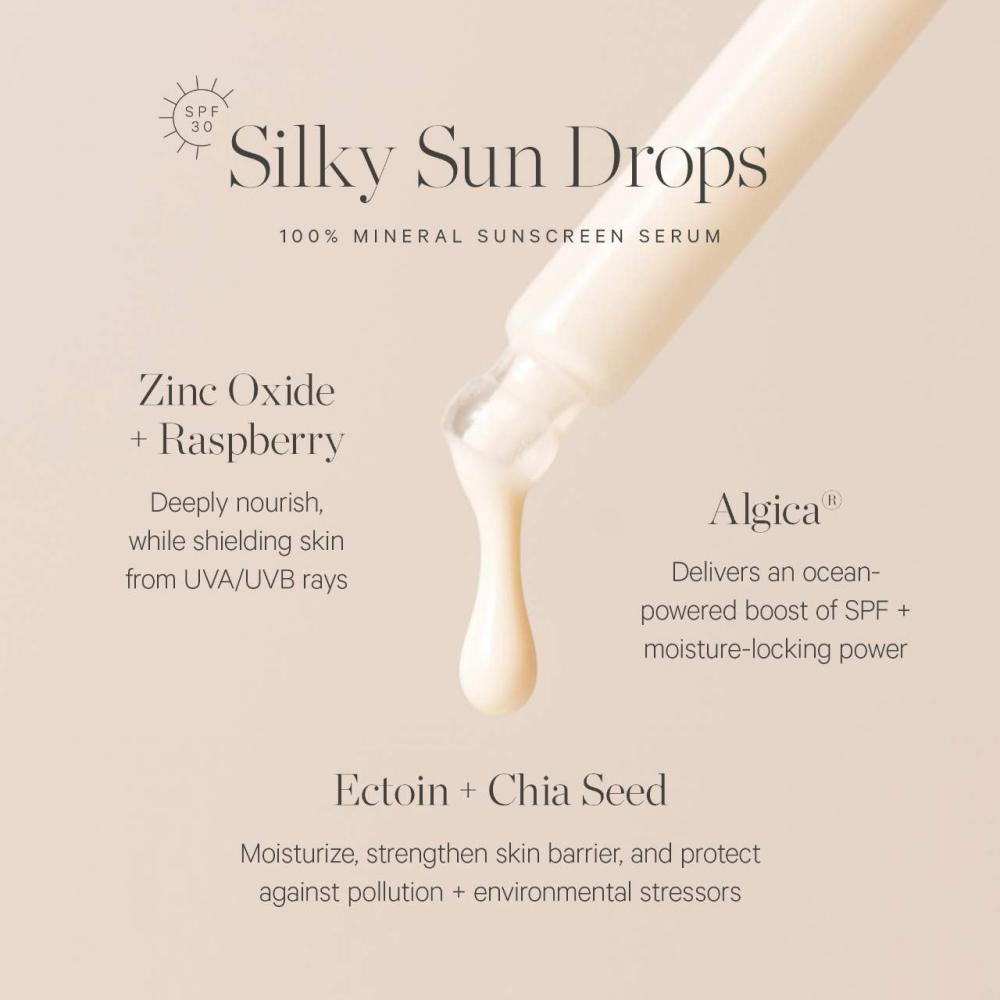Kora Organics Silky Sun Drops Sunscreen Serum Spf 30 1 Oz   30 Ml