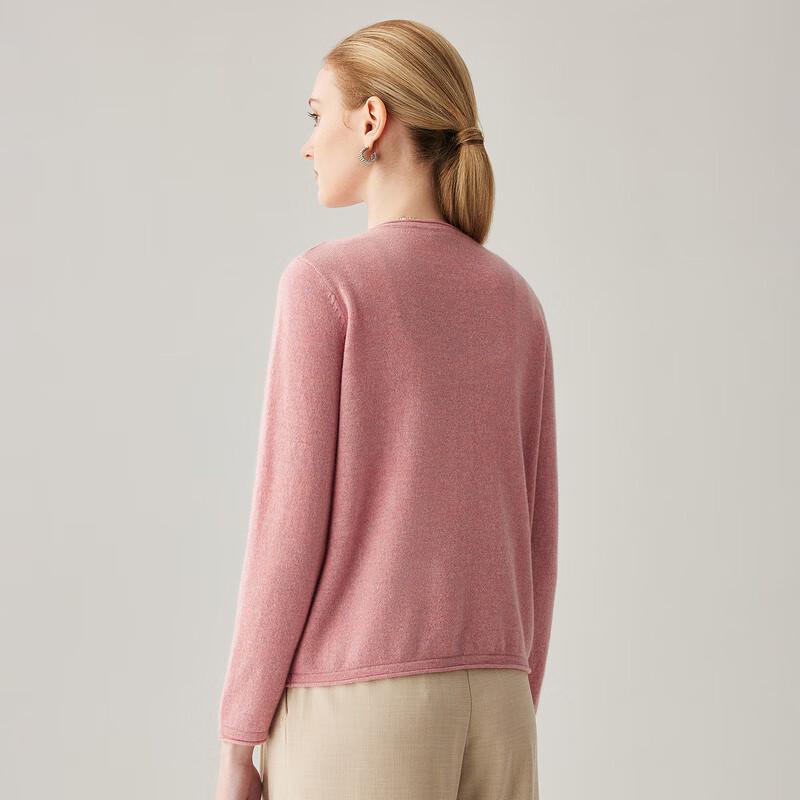 Women's 100% Cashmere Round Neck Cardigan