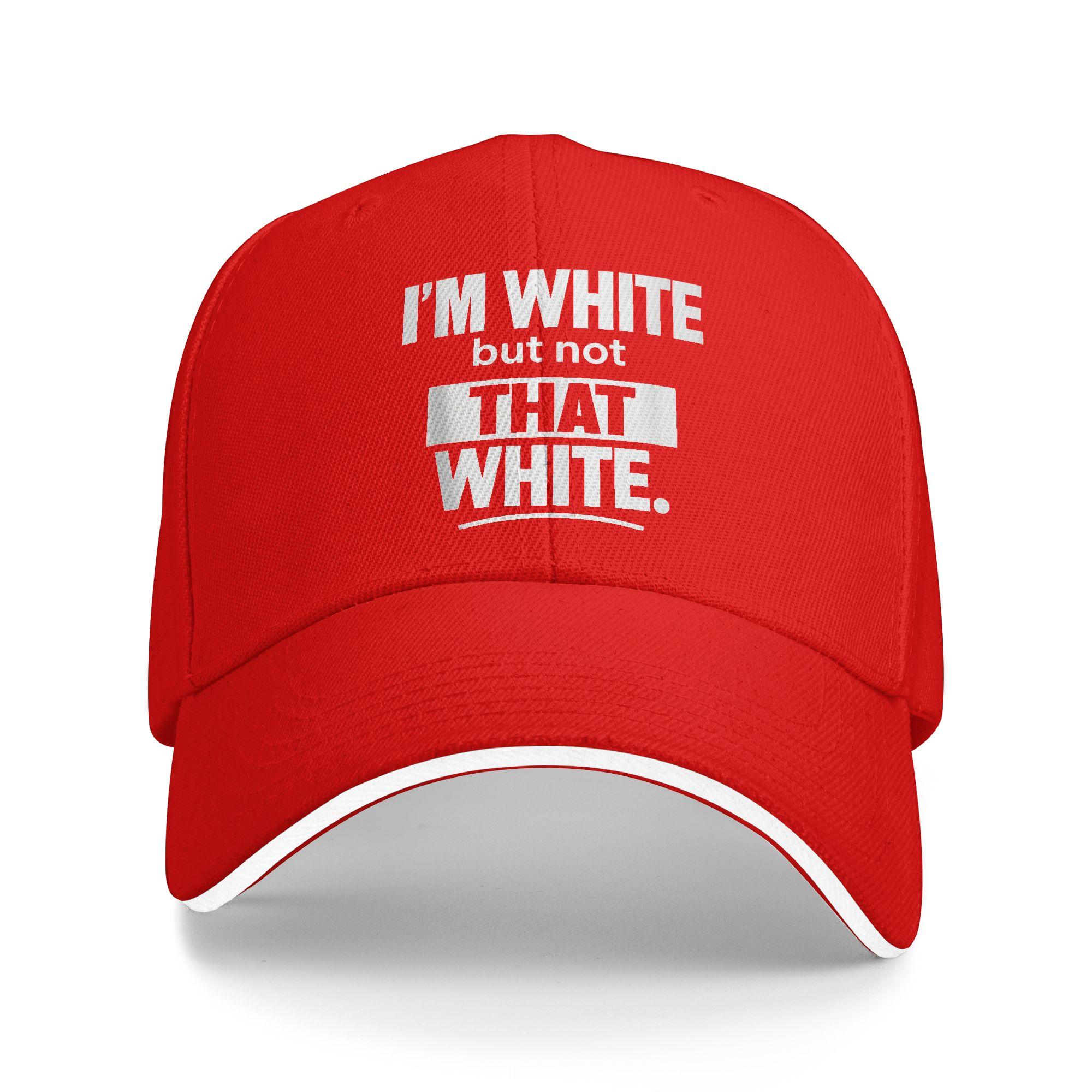 I m White But Not That White Funny Meme Baseball Cap  yk Cute Trucker Hat Summer Women Unisex Kpop Rock Baseball Caps As Picture