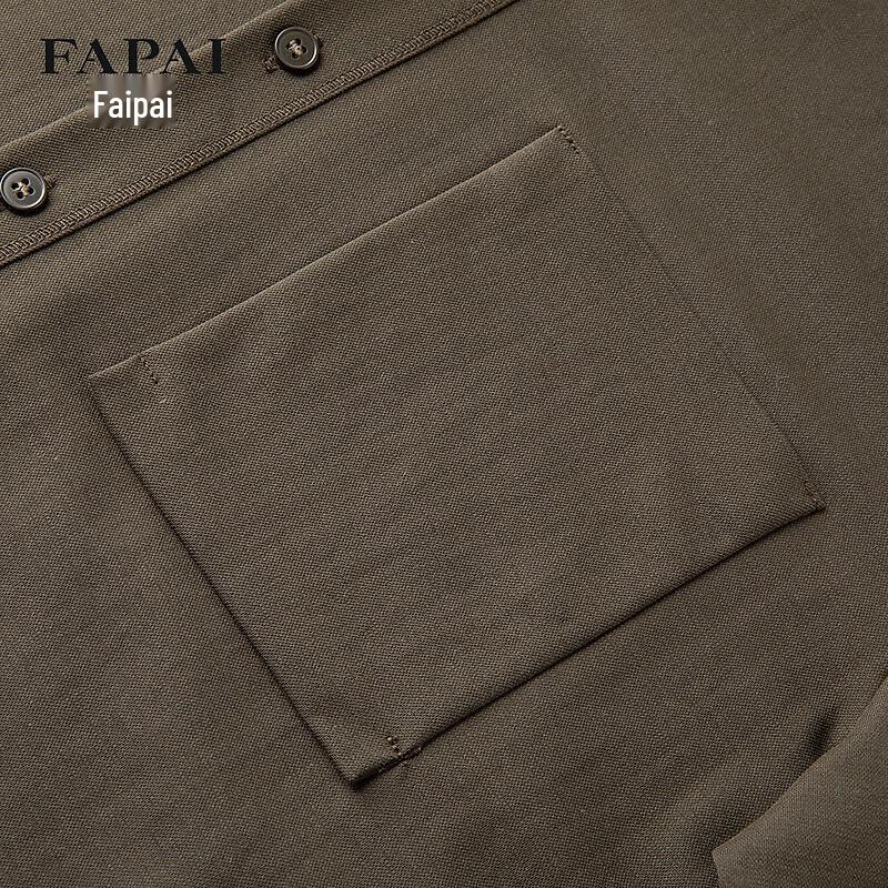 FAPAI Men's Summer Linen Blend Stand Collar Shirt