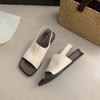 3CM Thick-soled One-word Sandals for Women's Summer Wear 2025 New Simple and Advanced French Retro Open-toed Sandals
