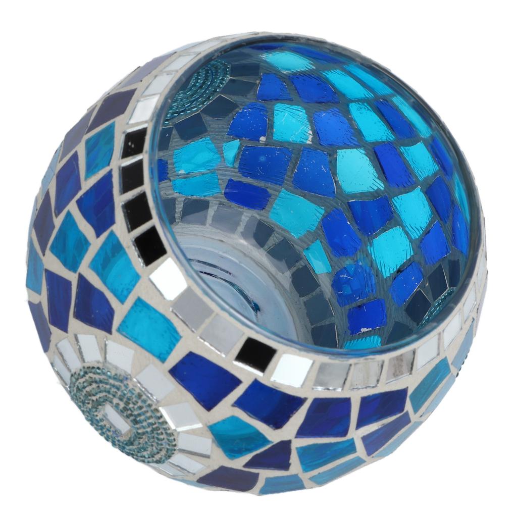 Tealight Candle Holder European Style Blue Ocean Theme Blue Green Reflected Light Glass Candle