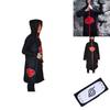 Naruto Akatsuki Uchiha Itachi Fantasia Cosplay Roupão Manto Capa Tecido Macio