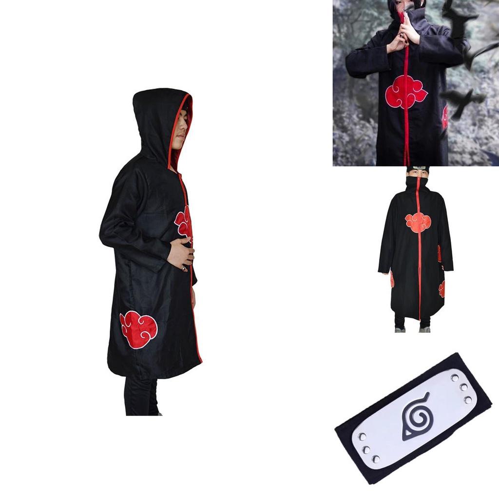 Naruto Akatsuki Uchiha Itachi Fantasia Cosplay Roupão Manto Capa Tecido Macio