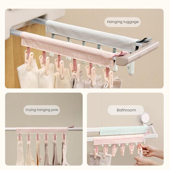 Travel Hanger with 6 Clips Strong Load-bearing Fastener Tape Design