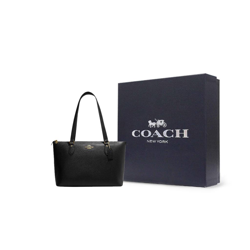 New COACH Gallery Cross Grain Leather One Shoulder Handbag Large Women's Black CH285-IMBLK