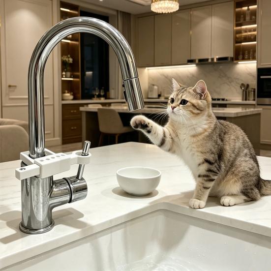 Univerzální zámek na rukojeť vodovodního kohoutku Nastavitelná 9úrovňová délka Bezpečnostní pojistka kohoutku proti domácím mazlíčkům a dětem Omezovač rukojeti kohoutku do kuchyně a koupelny