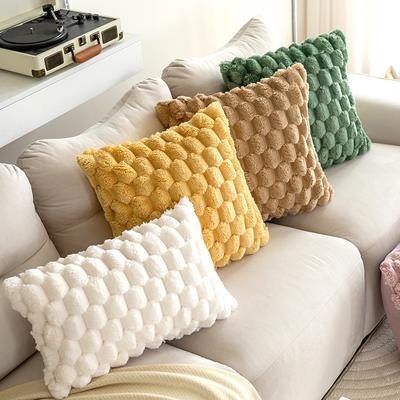 2 Stück Plüsch-Kissenbezug, einfarbige Rückseite aus Schildkröten-Samt, dreidimensionale Sofa-Kissenbezüge, Schlafzimmer-Ornament-Kissen (ohne Kissenkern)