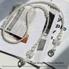 Fashion Pearl Bow Beaded Crossbody Phone Chain, Anti-Drop Long Hand Lanyard, Stylish Shoulder Strap for Women & Girls