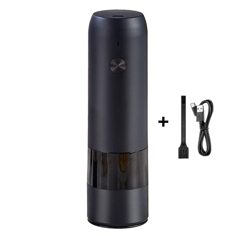 

Электрическая автоматическая мельница для соли и перца, перезаряжаемая через USB, мельница для специй со светодиодной подсветкой, регулируемая мельница для специй, портативная бутылка для приправ чёрный