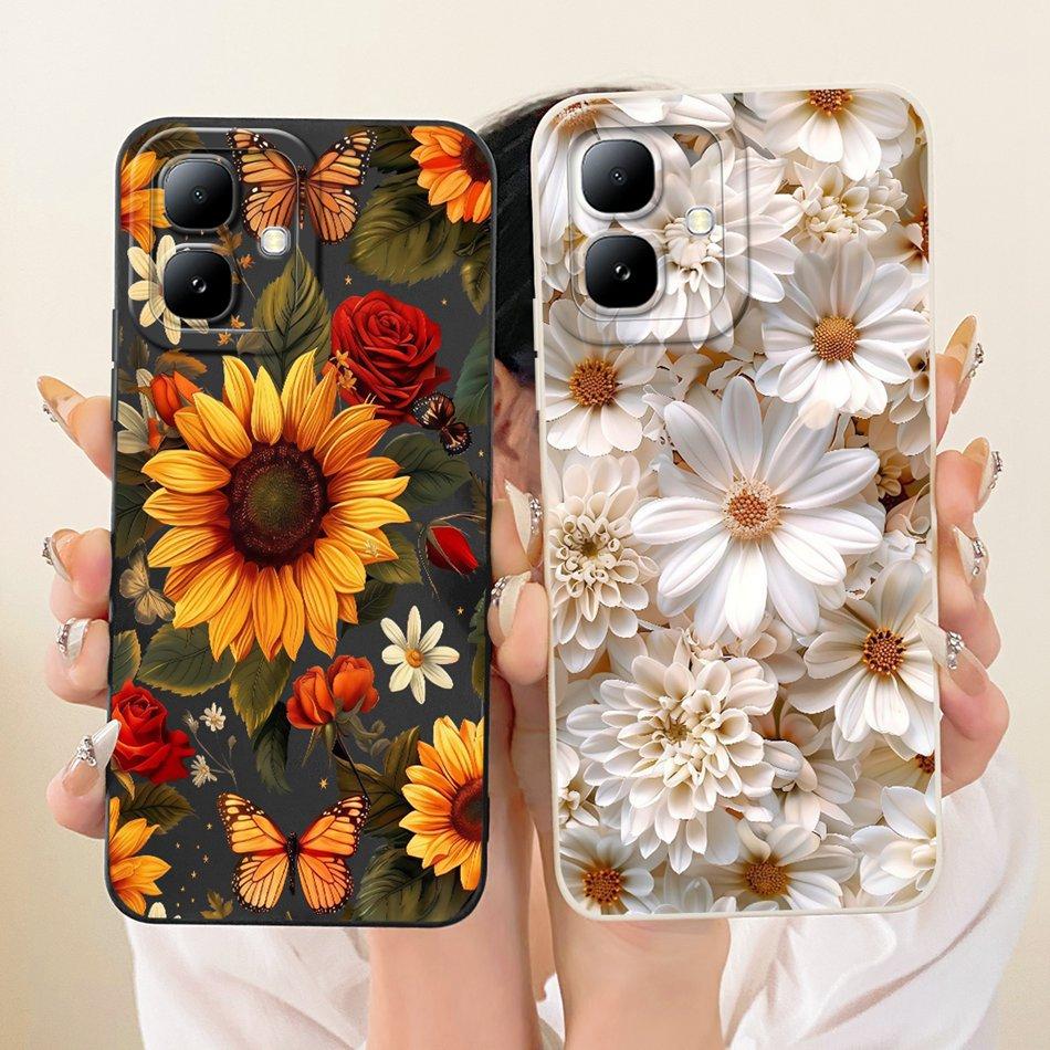 For Infinix Smart 20 2026 Cute Cat Flower Cartoon Phone Case For Infinix Smart20 X6840 X6840B Soft Silicone Covers Bumpers