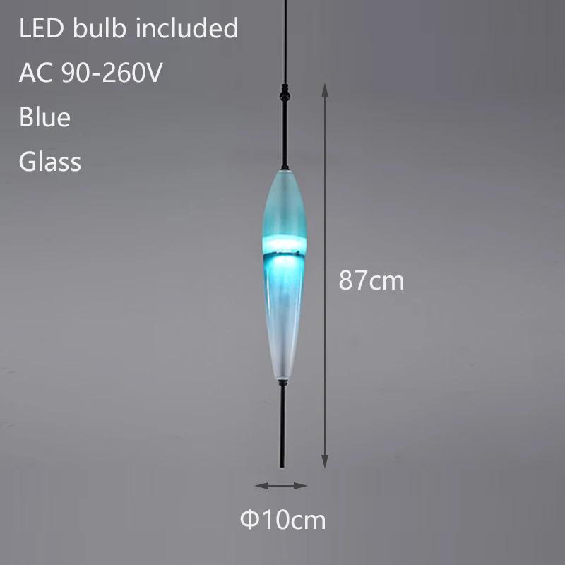 Nordic Creative Blue Glass Pendant Light Gradient Glass Pendant Light Hotel Lighting Bar Restaurant Decoration LED Lights