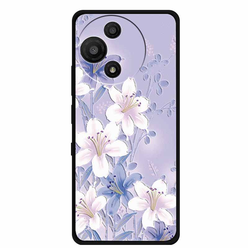 For TCL 60 SE Nxtpaper Case 3D Emboss Relief Flowers Black TPU Silicone Soft Back Cover Cases For TCL 60R Case 6.7" Fundas Bag