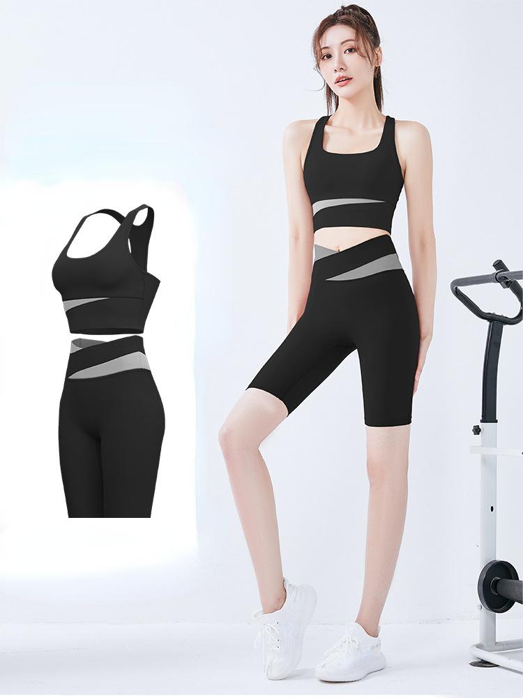 Women Slim Yoga Sports Suit Fashion Tank Top and Sports Shorts Tracksuit Casual Gym Running Sports Bra Vest Shorts Athletic Set S