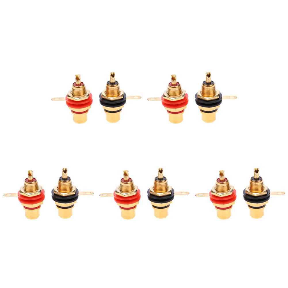 2-10PCS RCA Female Socket Connectors Zinc Alloy Gold Plating Female RCA Jack Connector for DIY Wire RCA Female Plug Audio Socket