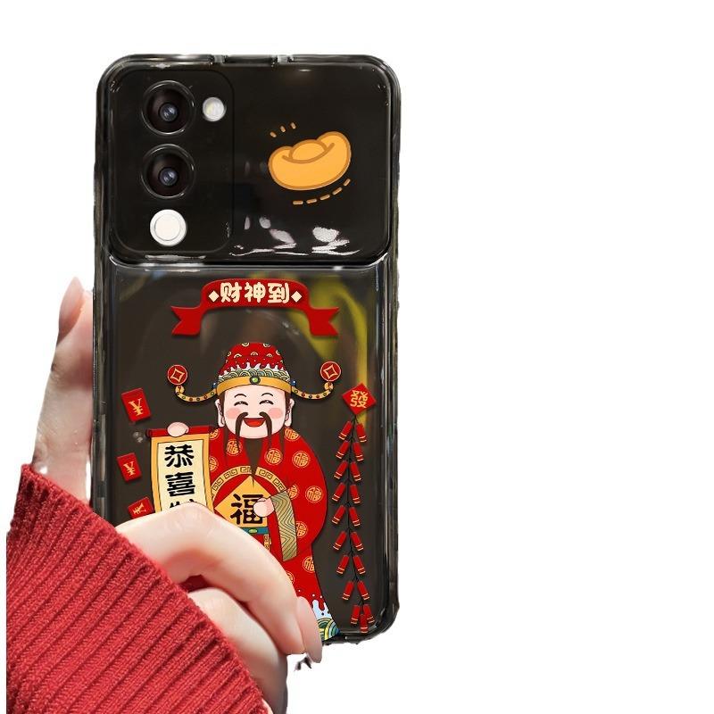 Applicable à Apple 15 Année de Vie Pendentif Financier IPhone 14pro/13 Miroir à Clapet 12 Coque de Téléphone Portable 11