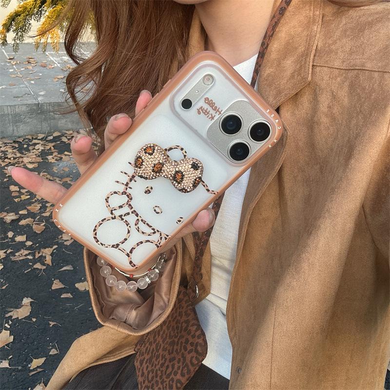 Πικάντικη Γάτα Λεοπάρ Θήκη Κινητού Hello Kitty για iPhone 17/16 Pro Max/15/14
