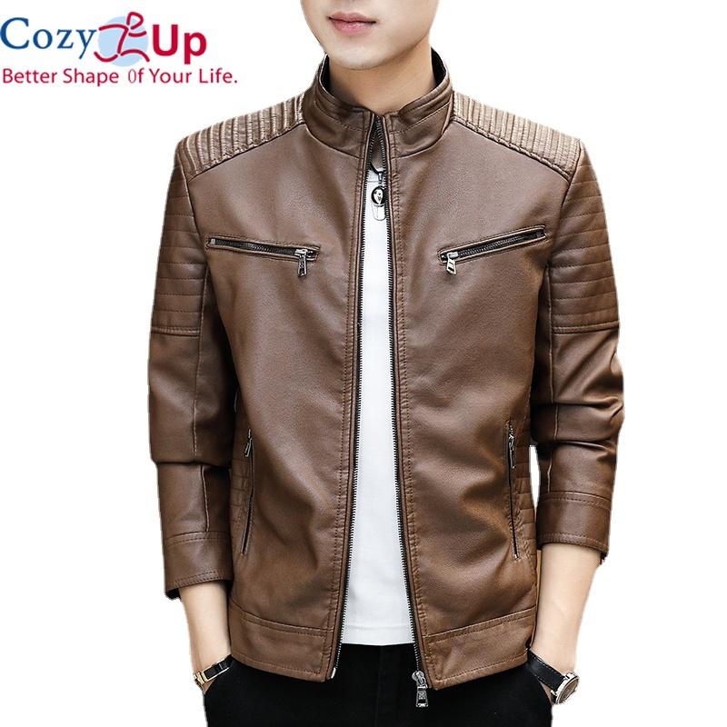 Buy Cozy Up Men Leather Suit Jacket Men Slim Fit Short Coat Men Fashion
