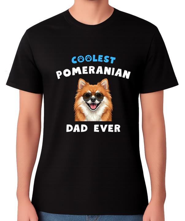 Coolest Pomeranian Dad Ever T-Shirt Dog Lover Gift Unisex Tee S