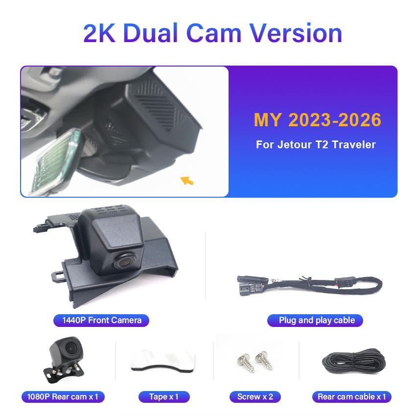 New! Plug And Play Dash Cam For Chery Jetour T2 Traveler 2023-2026 Car Wifi DVR Video Recorder Dash Camera Dashcam for ICH-X K3