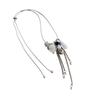 Adjustable Heart Pendant Necklace With Simulated Pearls Tassels Drop For Women French Colored Glaze Agate Stone Jewelry