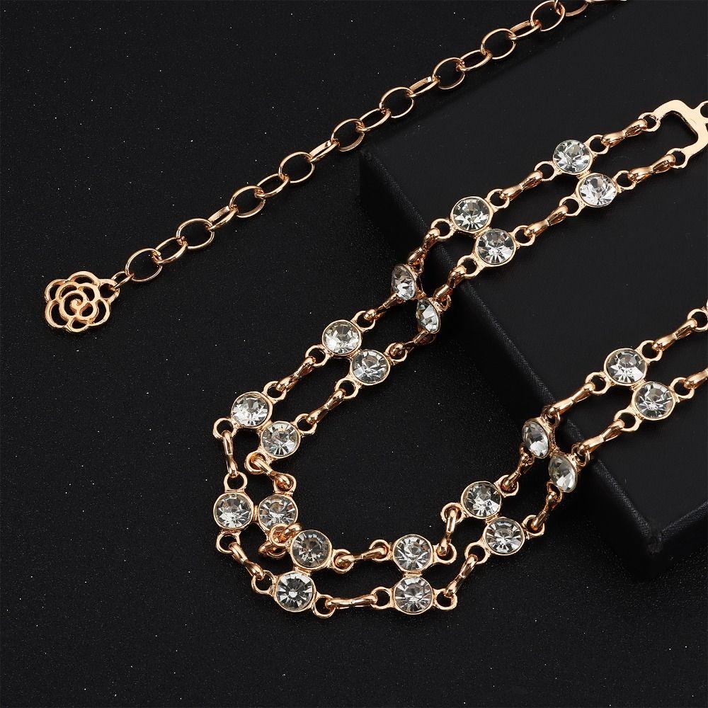 Crystal Chain Belt for Women Bling Diamond Wedding Bridal Belt Retro Waist Belts for Dress