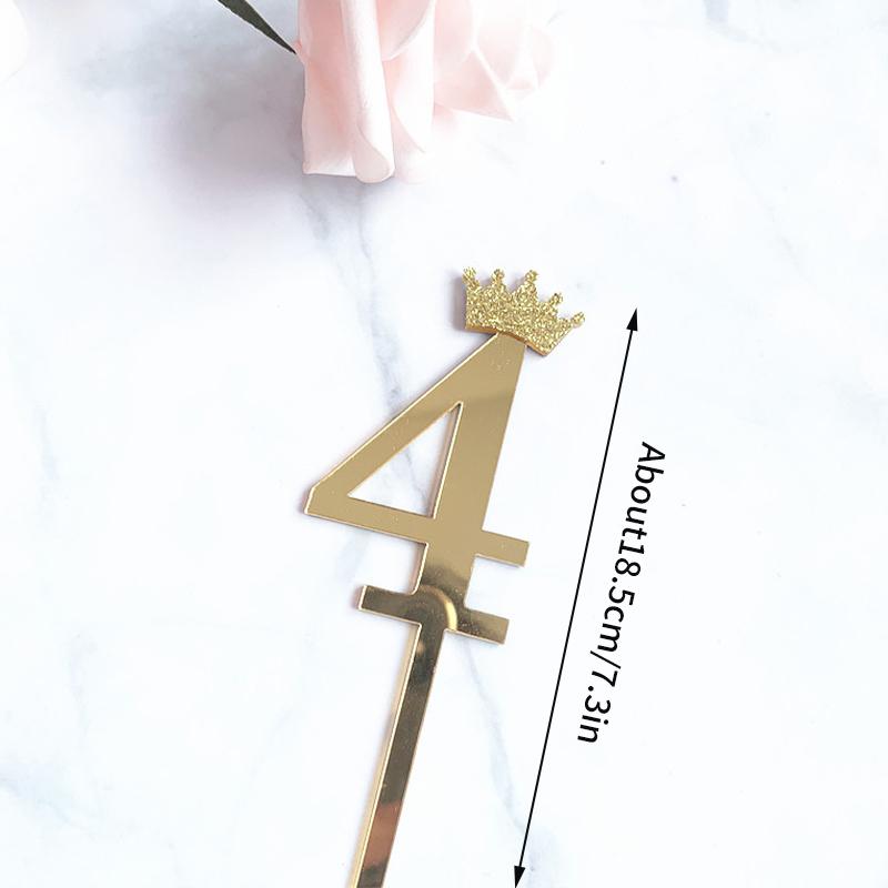 INS 0-9 Number Acrylic Mirror Cake Toppers For Kids Adults Birthday Party Supplies Wedding Anniversary Days Cake Decorations