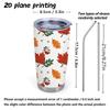 591ml Car Tumbler Autumn maple leaf elements Straw Cup Straight Tumbler Coffee Tumbler 20oz Car Straw Cup Hot Cold Cup